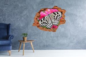 Díra 3D fototapeta nálepka Motýl na květině nd-c-111962748