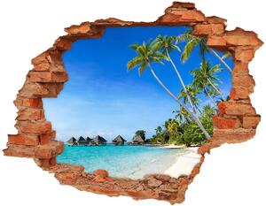 Díra 3D ve zdi nálepka Cigla Maledivy nd-c-112146656