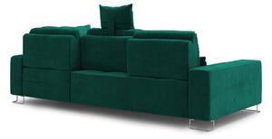 Zelená Čtyřmístná rozkládací sametová pohovka s úložným prostorem Diane pravý roh WINDSOR & CO