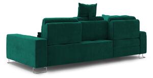 Zelená Čtyřmístná rozkládací sametová pohovka s úložným prostorem Diane levý roh WINDSOR & CO
