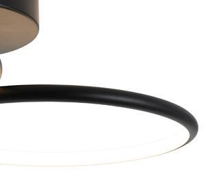 Stropní svítidlo černé včetně LED 3-stupňové stmívatelné 2-světlo - Joaniqa