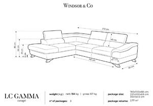 Béžová Čtyřmístná rozkládací pohovka s úložnym prostorem Gamma levý roh WINDSOR & CO