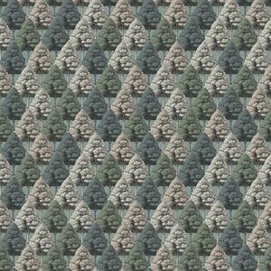 Tapety Geometrický lesní vzor se stromy v zelených barvách, Tapety příroda, a00209 : uwalls.cz