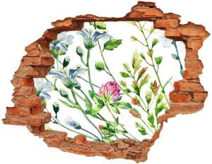 Nálepka 3D díra na zeď Divoké květiny nd-c-118519583