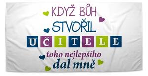 Sablio Ručník Když Bůh stvořil učitele - 30x50 cm