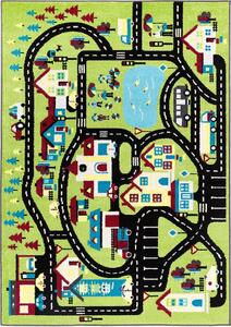 Dětský kusový koberec Agnella Funky Top Super Miasto C Limonka zelený Rozměr: 160x220 cm