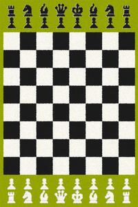 Dětský koberec Agnella Funky Top Szachy Šachovnice zelený Rozměr: 160x220 cm
