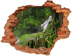 Díra 3D ve zdi na stěnu Vodopád v pralese nd-c-120475287