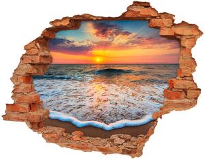 Díra 3D ve zdi nálepka Západ slunce na moři nd-c-121064813
