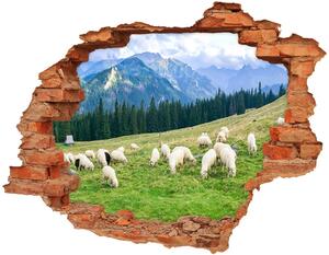 Díra 3D ve zdi nálepka Ovce v Tatrách nd-c-121151461