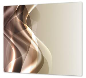 Ochranná deska ze skla hnědý abstrakt - 50x70cm / S lepením na zeď
