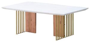 KONFERENČNÍ STOLEK, bílá, barvy akácie, barvy zlata, dřevo, kov, kámen, 120/45/70 cm MID.YOU, Online Only