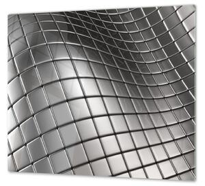 Ochranné sklo stříbrný ocelový abstrakt - 40x60cm / S lepením na zeď