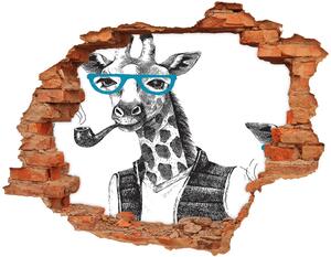 Díra 3D fototapeta nálepka Žirafa v brýlích nd-c-122012386