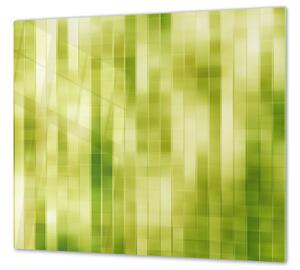 Kryt na sporák sklo zelený abstrakt kostičky - 50x70cm / S lepením na zeď