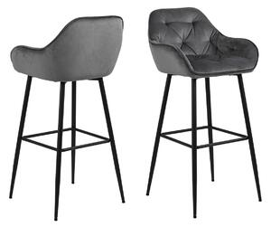 ACTONA Sada 2 ks − Barová židle Brooke − šedá 103,5 × 55 × 52 cm