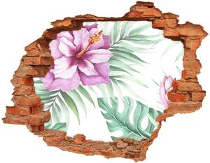 Nálepka 3D díra na zeď Hawajské květiny nd-c-123607547