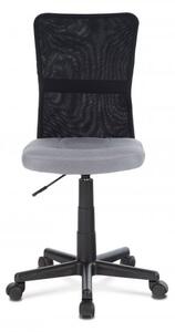 Kancelářská židle, šedá mesh, plastový kříž, síťovina černá Fialová