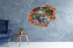 Díra 3D ve zdi nálepka Vodopád v lese nd-c-126131664