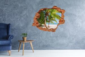 Díra 3D ve zdi na stěnu Tropická pláž nd-c-126132906