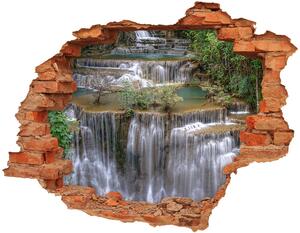 Díra 3D ve zdi nálepka Vodopád v lese nd-c-126131664