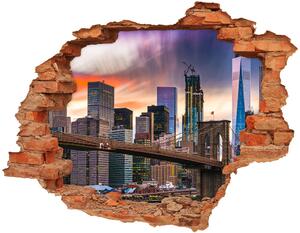 Fototapeta díra na zeď 3D Manhattan New York nd-c-126533633