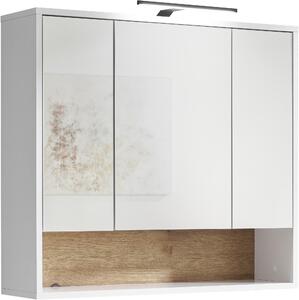 ZRCADLOVÁ SKŘÍŇKA, bílá, barvy dubu, 80/72/21 cm Xora - Zrcadlové skříňky