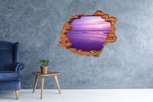 Díra 3D ve zdi nálepka Západ slunce moře nd-c-1272132