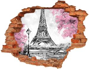 Fototapeta díra na zeď 3D Eiffelova věž Paříž nd-c-129898169