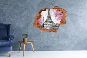 Fototapeta díra na zeď 3D Eiffelova věž Paříž nd-c-129898169