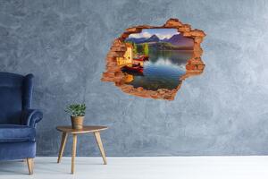Díra 3D ve zdi na stěnu Jezero v horách nd-c-132044715