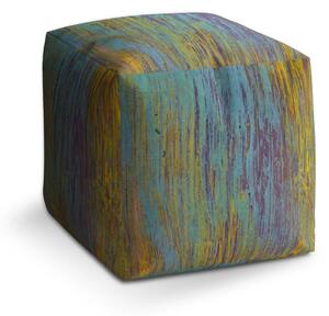 Sablio Taburet Cube Dřevěná abstrakce - 40x40x40 cm
