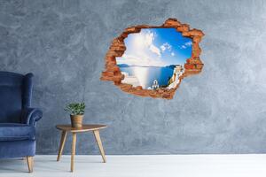 Díra 3D ve zdi nálepka Santorini Řecko nd-c-134209719