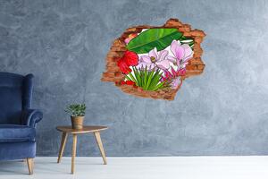 Nálepka 3D díra samolepící Hawajské květiny nd-c-135437708