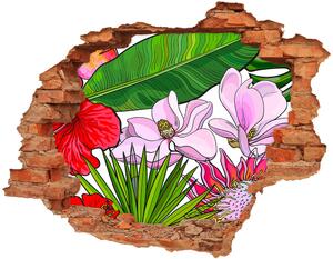 Nálepka 3D díra samolepící Hawajské květiny nd-c-135437708