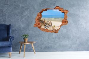 Díra 3D ve zdi nálepka Vchod na pláž nd-c-135834408