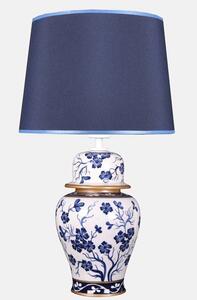 Modrá stolní lampa ve tvaru vázy Jarní větvička, Qdec Bleu Blanc