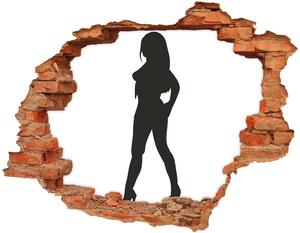 Fotoobraz díra na stěnu Silueta ženy nd-c-140091721