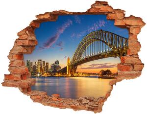 Díra 3D ve zdi nálepka Panorama Sydney nd-c-138664692