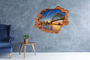 Díra 3D ve zdi nálepka Panorama Sydney nd-c-138664692