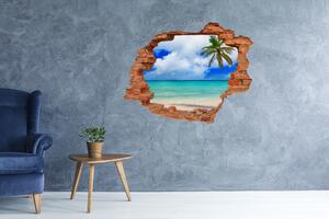 Díra 3D ve zdi nálepka Karibské ostrovy pláž nd-c-143577240