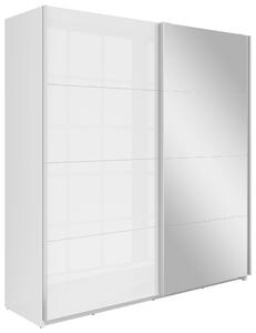 ŠATNÍ SKŘÍŇ SE ZRCADLEM, bílá, 180,5/197/62 cm MID.YOU, Online Only