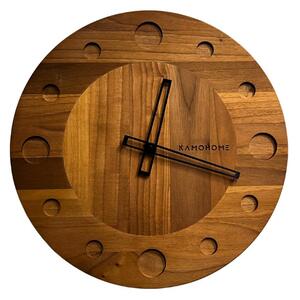 Kamohome Dřevěné nástěnné hodiny TAURUS Průměr hodin: 40 cm, Materiál: Buk