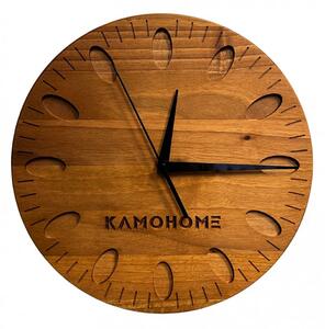 Kamohome Dřevěné nástěnné hodiny URSA Průměr hodin: 30 cm, Materiál: Ořech evropský
