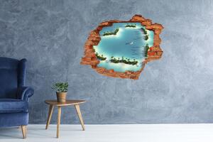 Díra 3D ve zdi nálepka Ostrovy tvar srdce nd-c-14973278