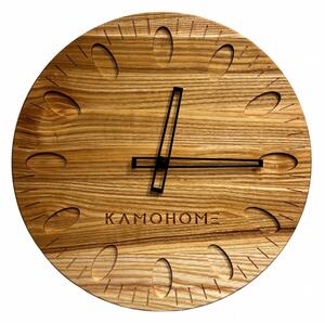 Kamohome Dřevěné nástěnné hodiny URSA Průměr hodin: 40 cm, Materiál: Buk