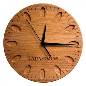 Kamohome Dřevěné nástěnné hodiny URSA Průměr hodin: 30 cm, Materiál: Jasan