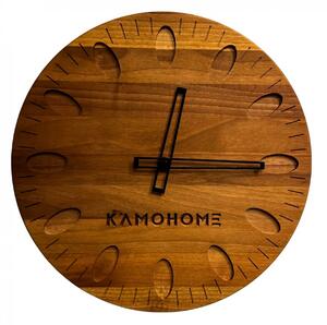 Kamohome Dřevěné nástěnné hodiny URSA Průměr hodin: 30 cm, Materiál: Ořech americký