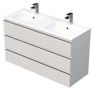 Koupelnová skříňka s umyvadlem SAT Cube Way 120x71x46 cm bílá mat CUBE3D1203ZBMOD