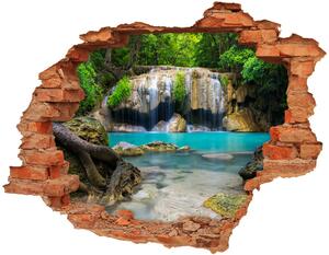 Díra 3D ve zdi nálepka Vodopád v lese nd-c-168975123